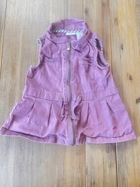 Aspen Kids Toddler Girls Pink Zip Front Utility Vest Dress Size 2T Cotton
